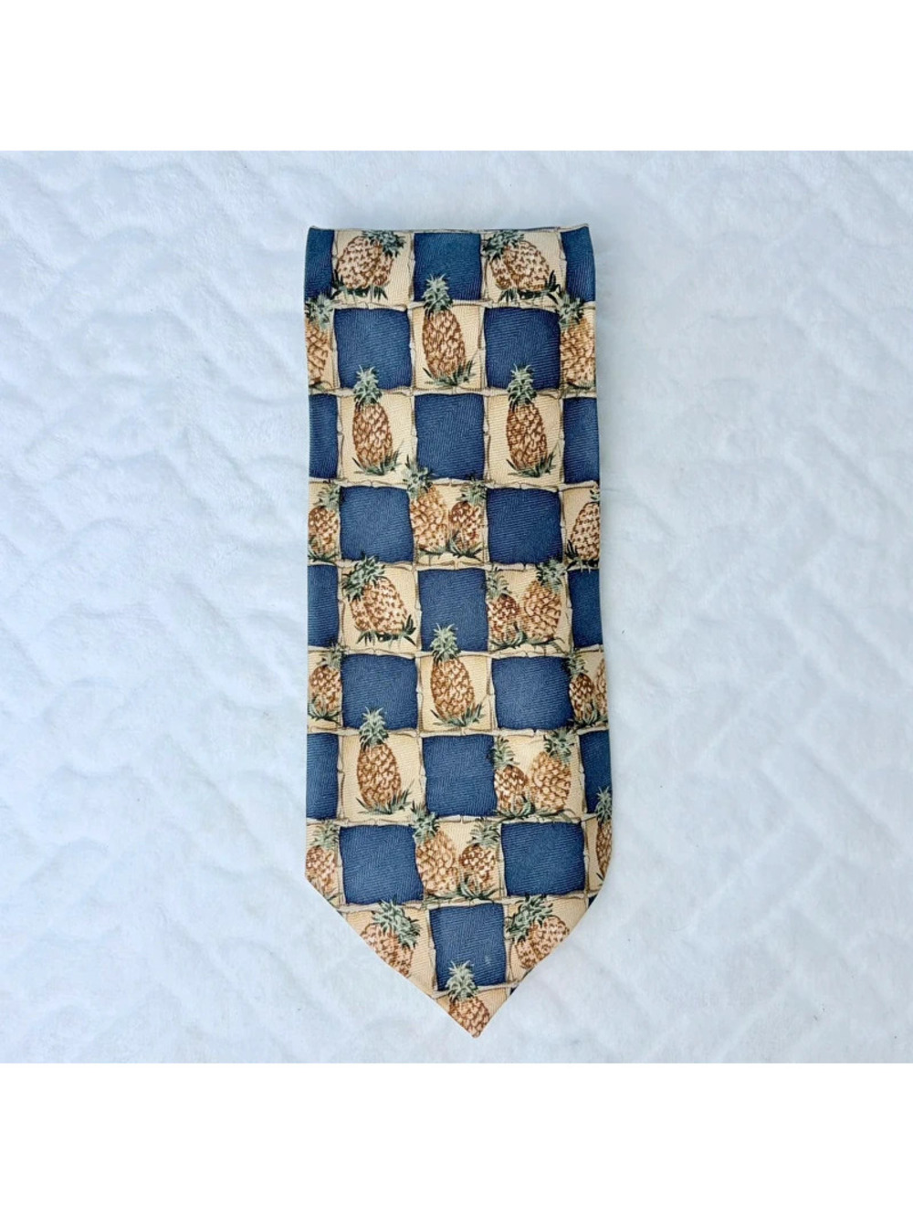 Vintage Y2K Silk Tommy Bahama Pineapple Tie Destination Wedding
